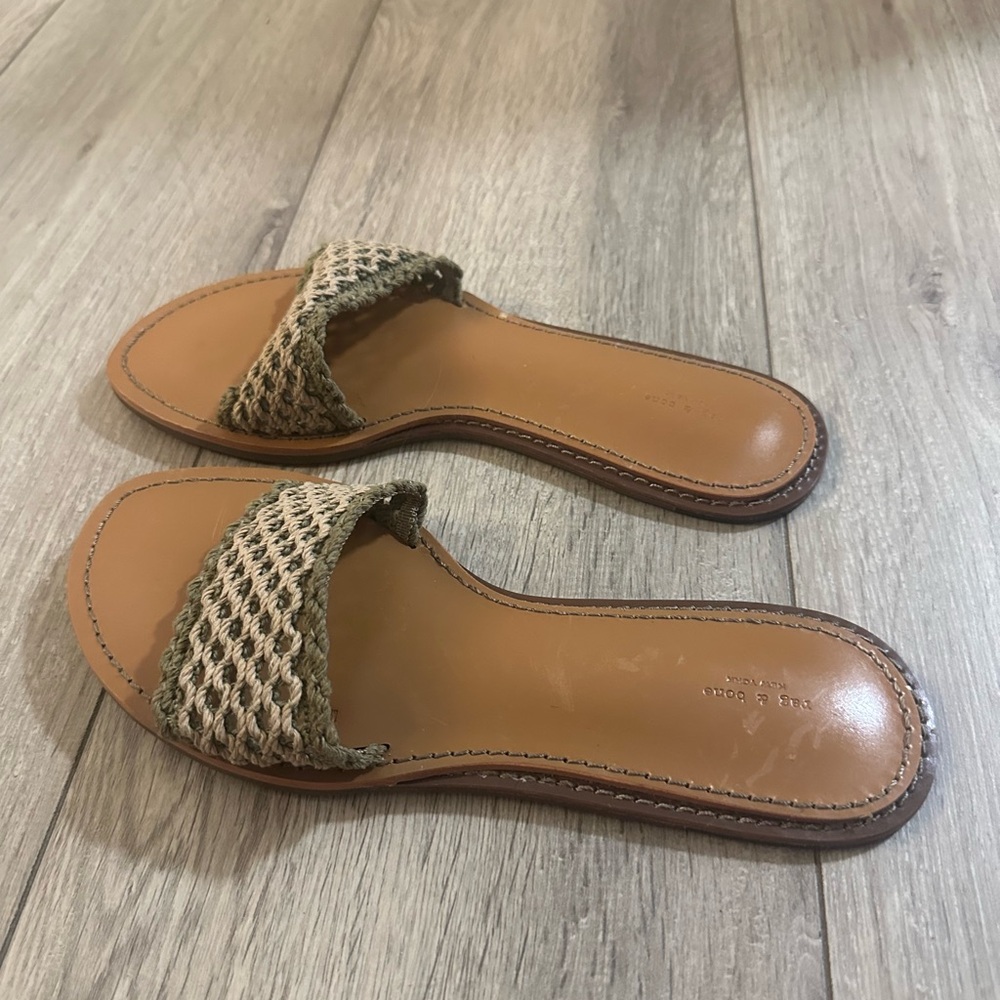 Rag & Bone Woven Tan Slide Sandals